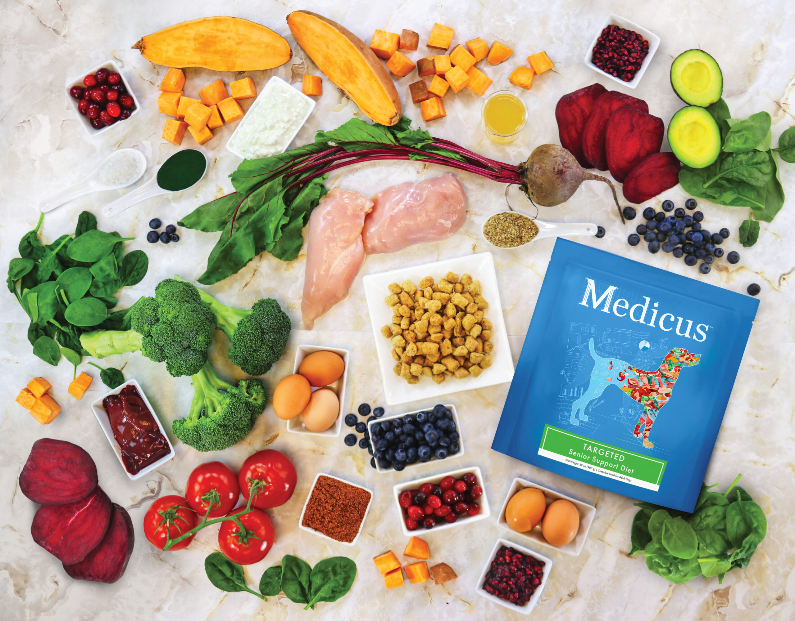 Medicus Ingredient Collage_DOG Senior